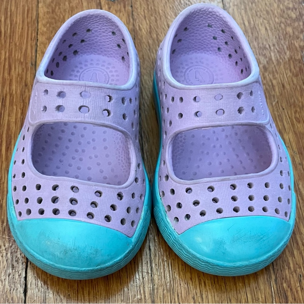 Native Toddler Shoes - Purple/Teal Juniper Mary Jane’s - size C4